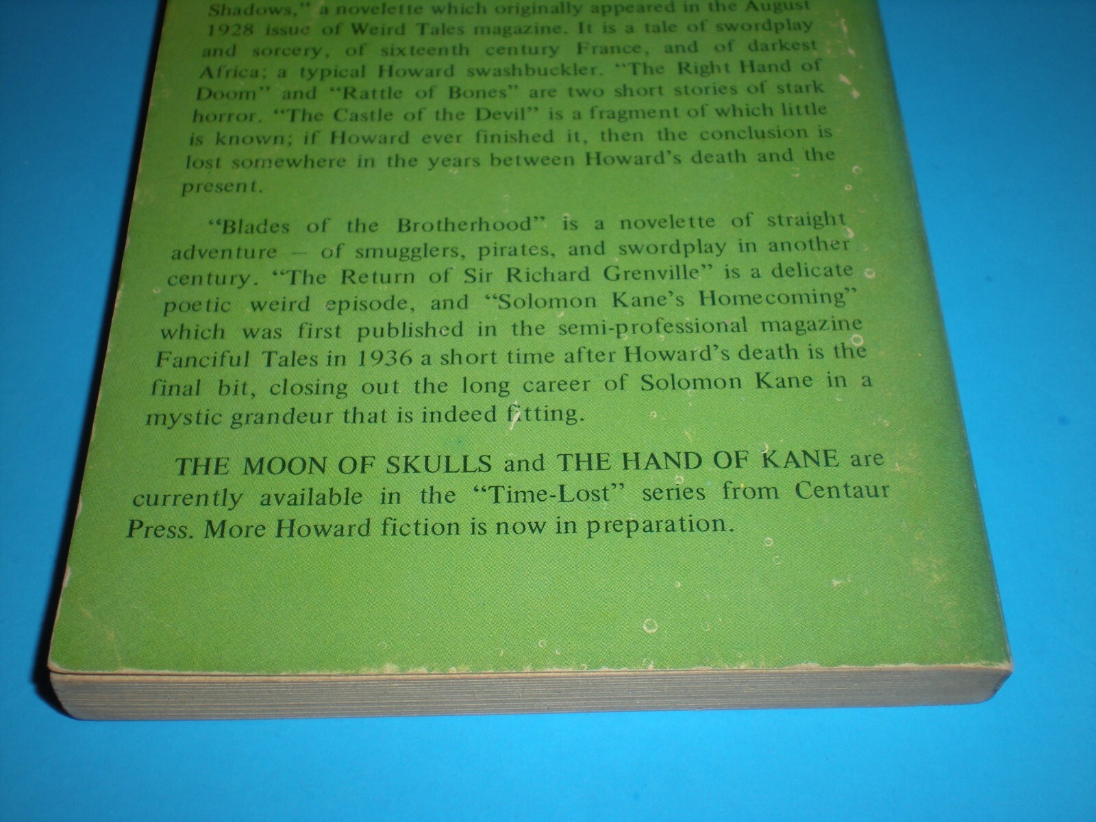 SOLOMON KANE Robert E Howard 1971 Paperback Centaur Press 126 Pages Pre Conan