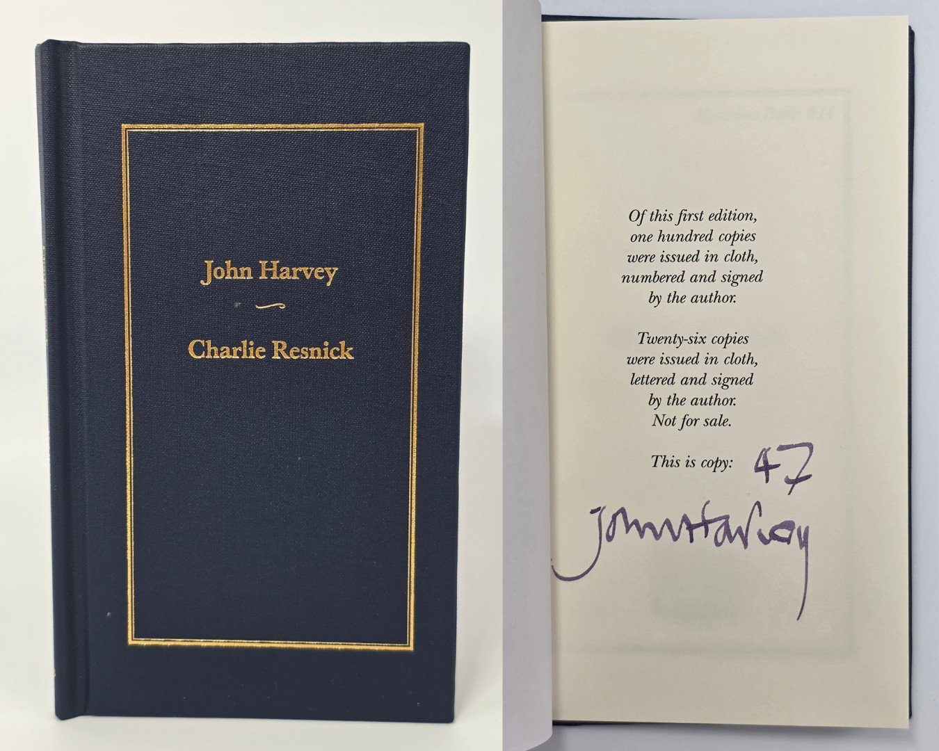 John Harvey SIGNED «Charlie Resnick» Mysterious Profile 1st Ed. Limited #47/100