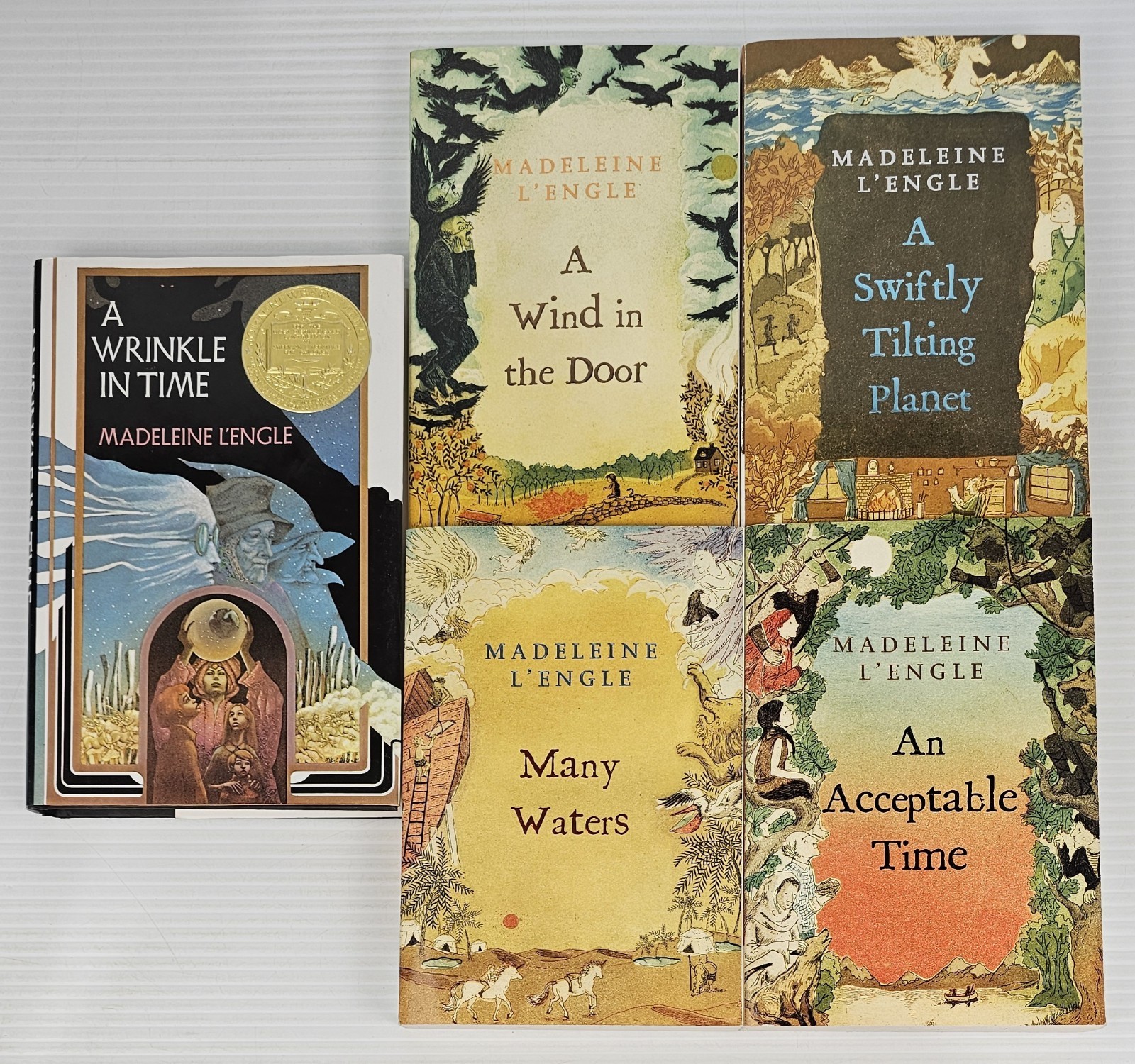 Madeleine L’Engle Book Set Wrinkle In Time, Swiftly Tilting Planet, Many Waters+