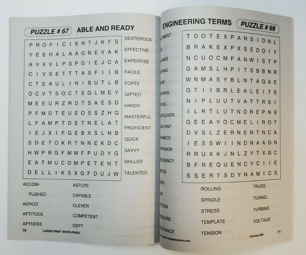 4 New Large Print Word-Finds Puzzle Books Kappa Games Vol #513-516 ~ Search,Hunt