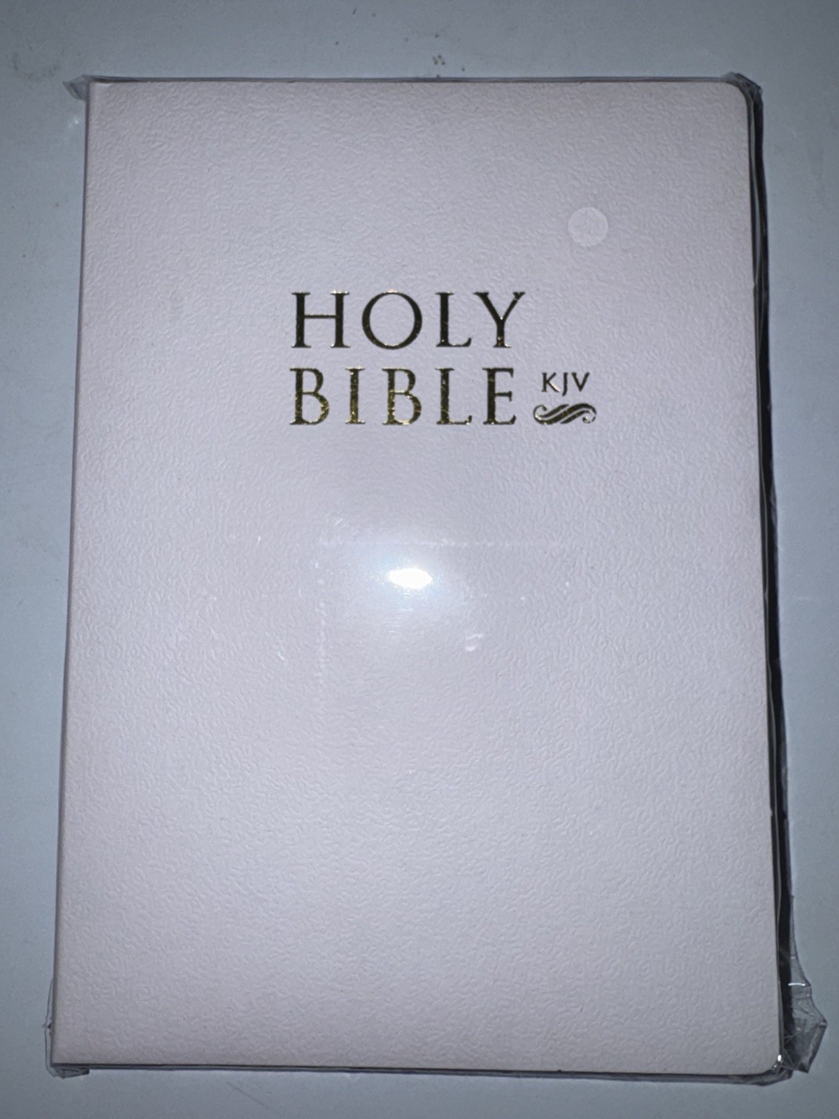 Holy Bible KJV White Hardcover Faux Leather Bound English King James Version