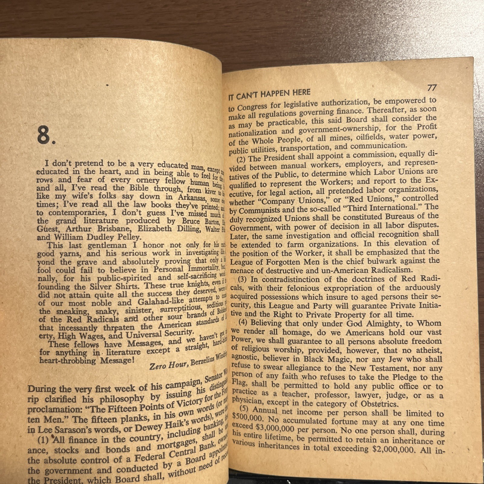 It Can’t Happen Here Sinclair Lewis Vintage Paperback 1st Dell Printing 1961