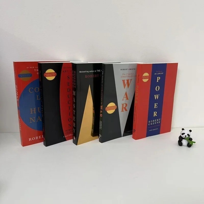 5 Books/set The 48 Laws of Power The Law of Focused Energy Concise Temptation Se