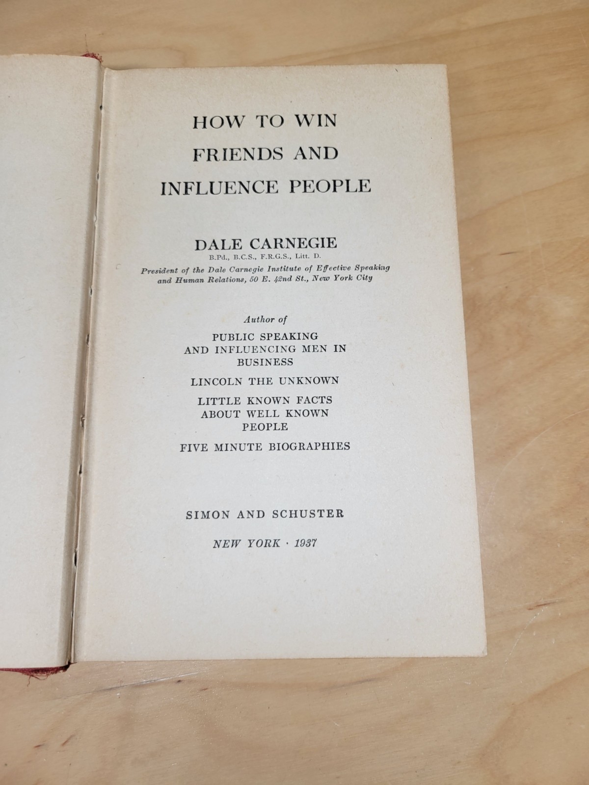 How To Win Friends And Influence People 1st Edition 15th Printing Dale Carnegie