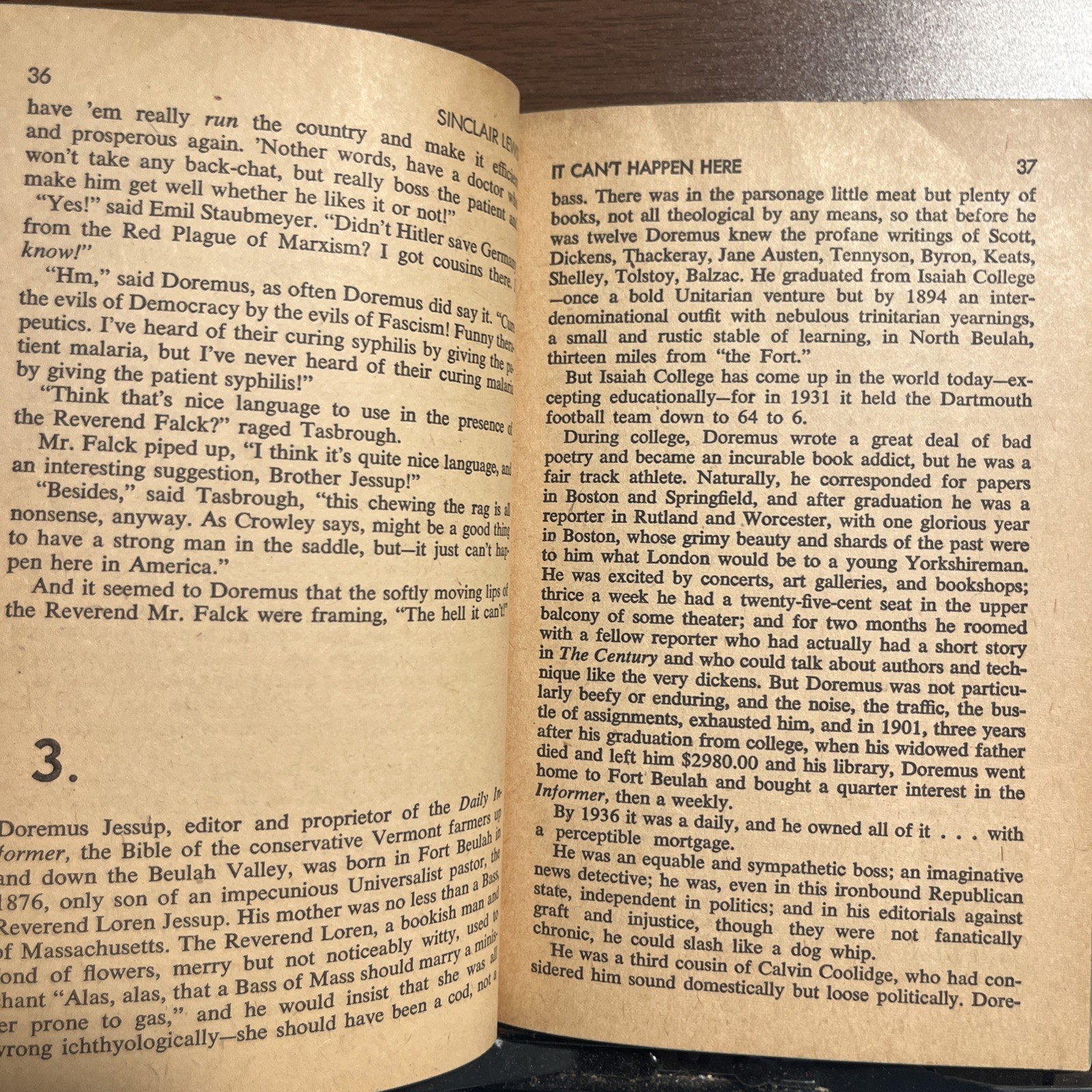 It Can’t Happen Here Sinclair Lewis Vintage Paperback 1st Dell Printing 1961