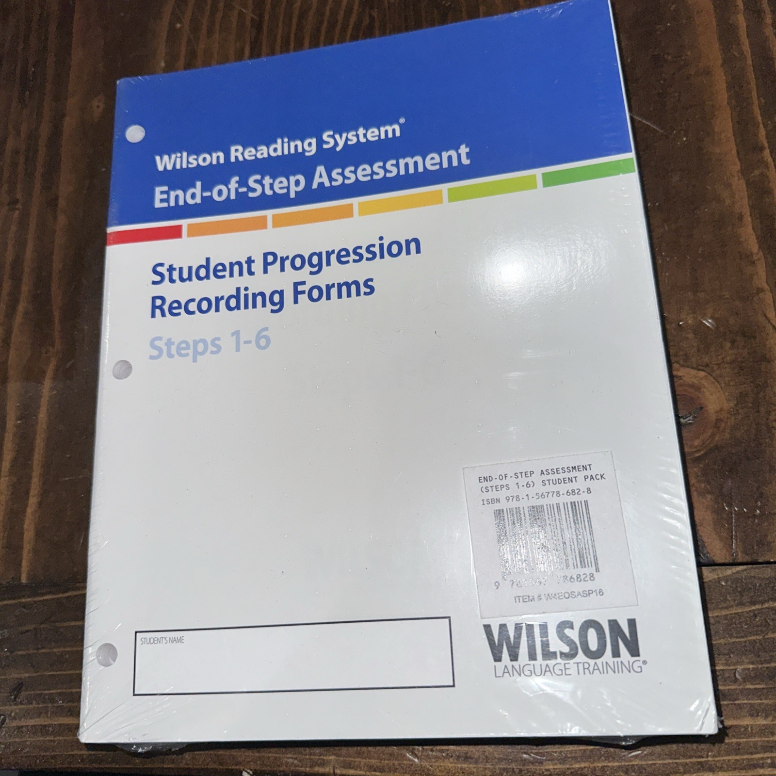 Wilson Reading System Student Progression Recording Forms Steps 1-6 12 Pack New